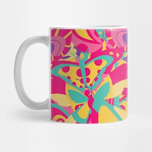 Vibrant, bright and colourful butterfly pattern Mug